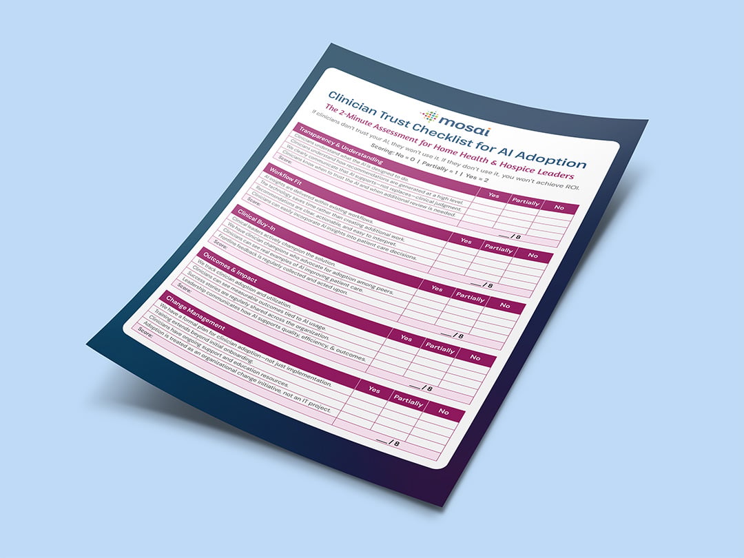 Mockup of Clinician Trust Checklist one-pager.