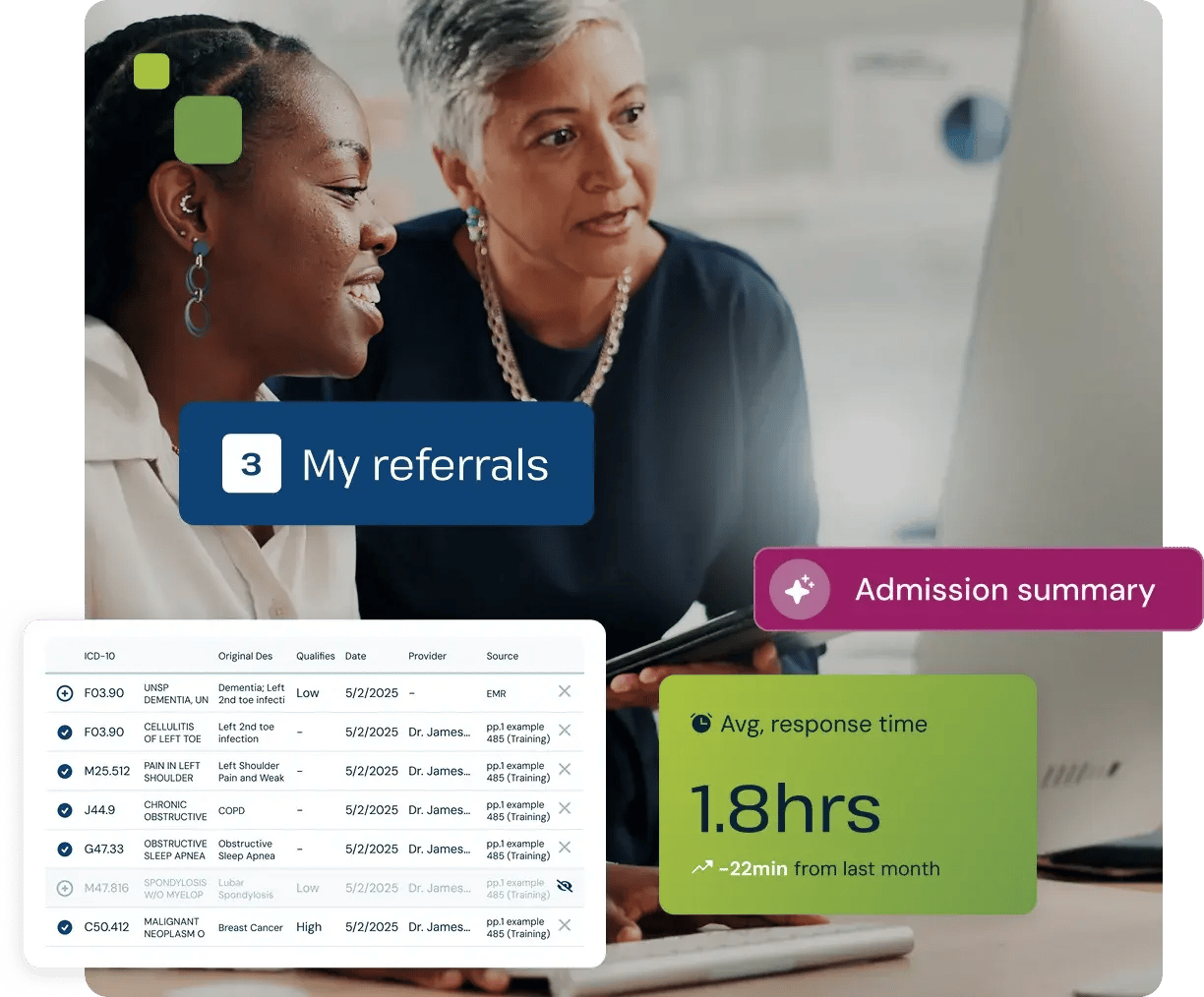 referrals and admissions - UI composite